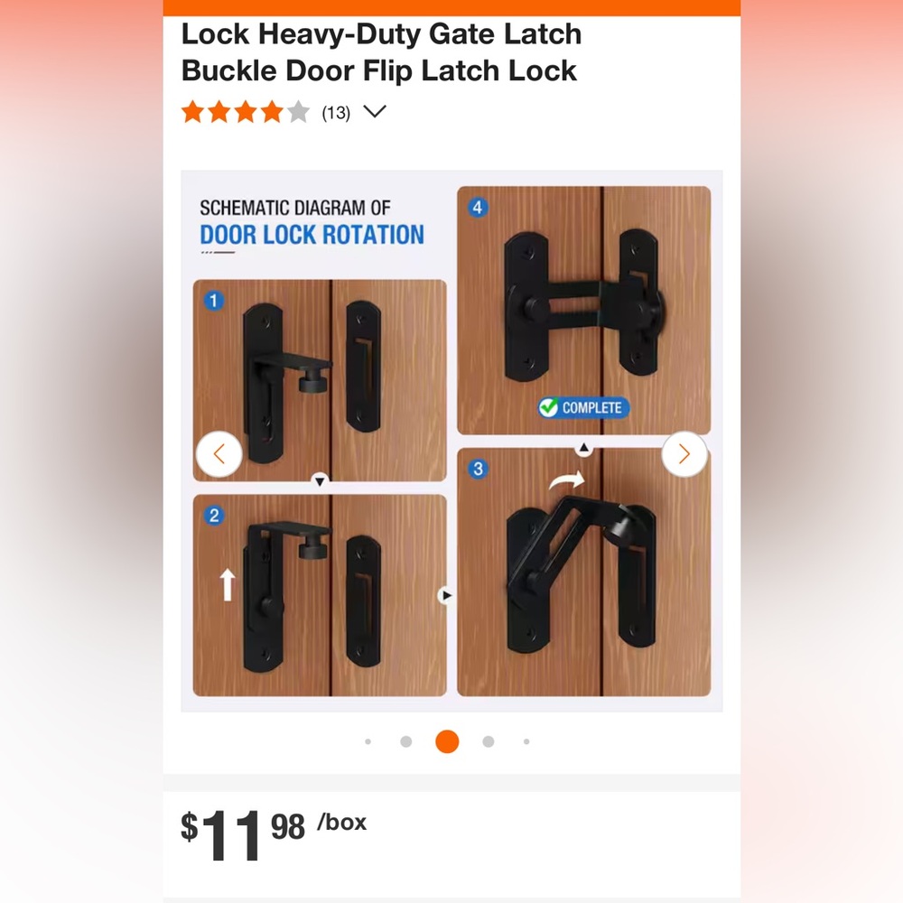 Lock Heavy-Duty Gate Latch Buckle Door Flip Latch Lock